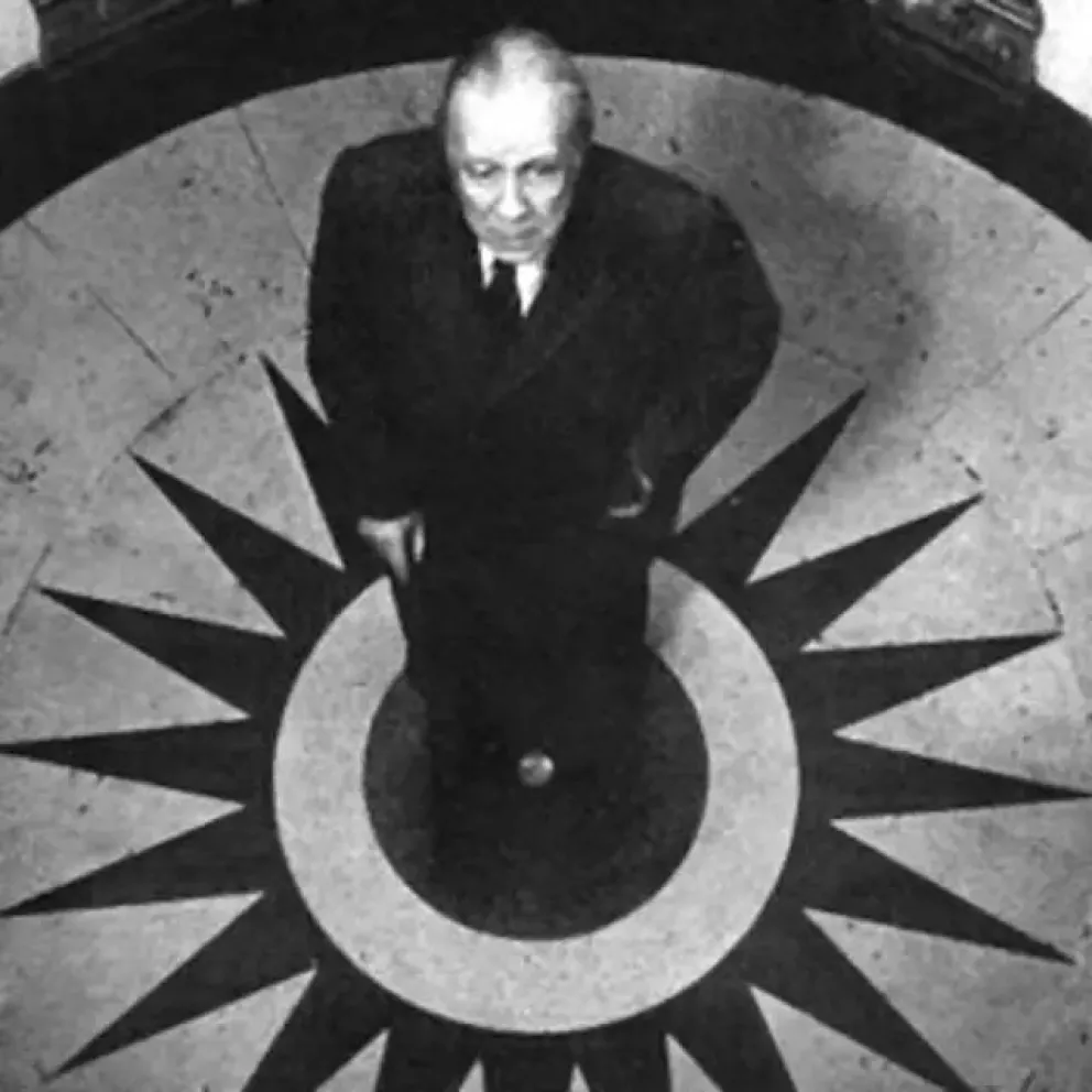 Borges, en la Biblioteca Nacional de Argentina