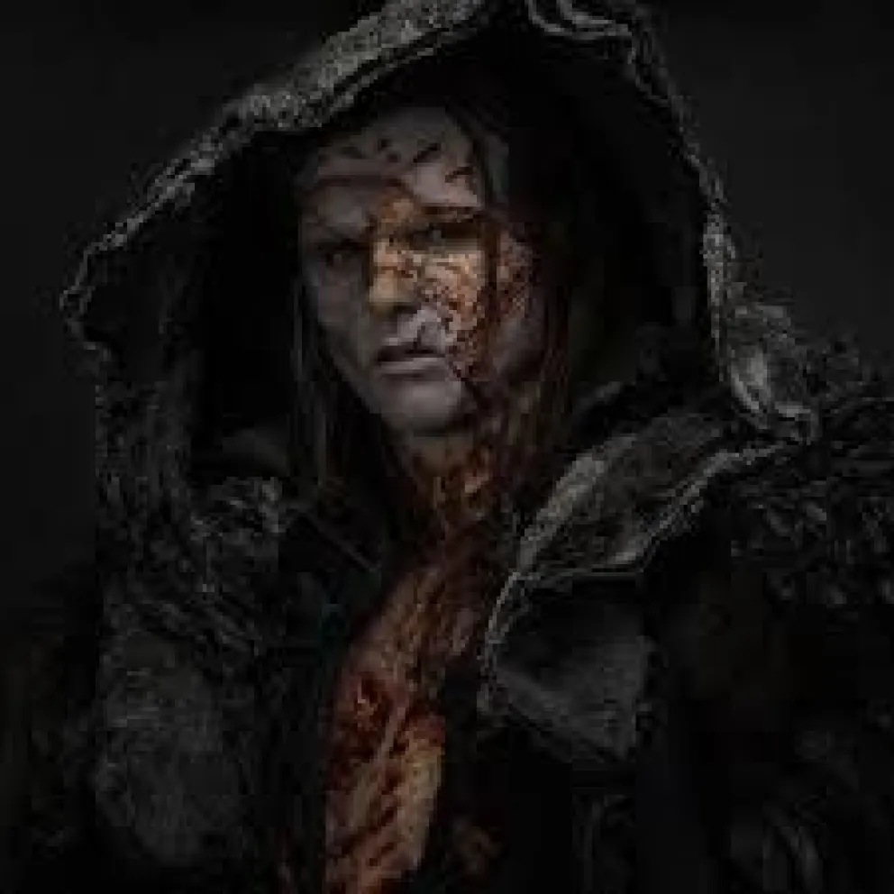 Doctor Frankestein, en el laboratorio frente a la "creatura".